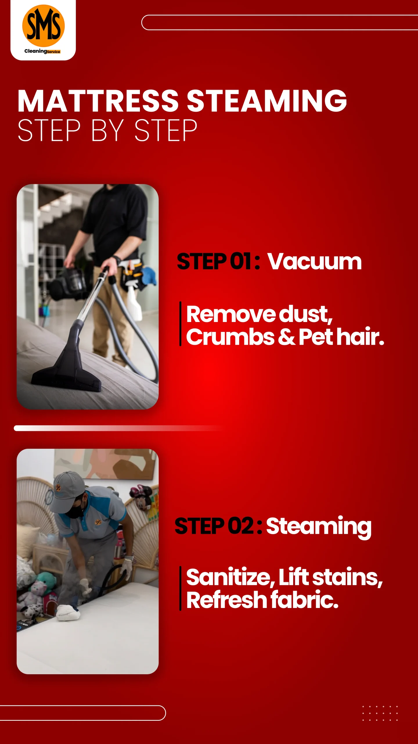 mattress cleaning process - steaming