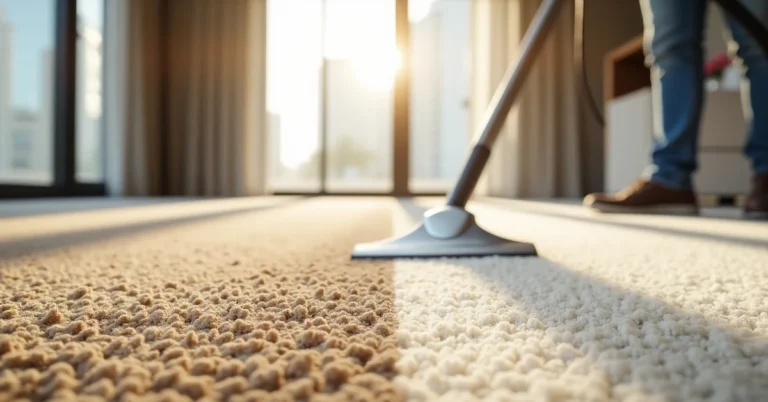 Pricing chart showing carpet cleaning cost in Dubai by carpet type, size, and cleaning method
