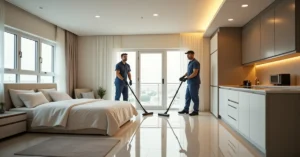 Pricing chart showing deep cleaning cost by bedroom count for Dubai apartments and villas