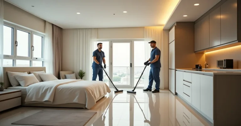 Pricing chart showing deep cleaning cost by bedroom count for Dubai apartments and villas