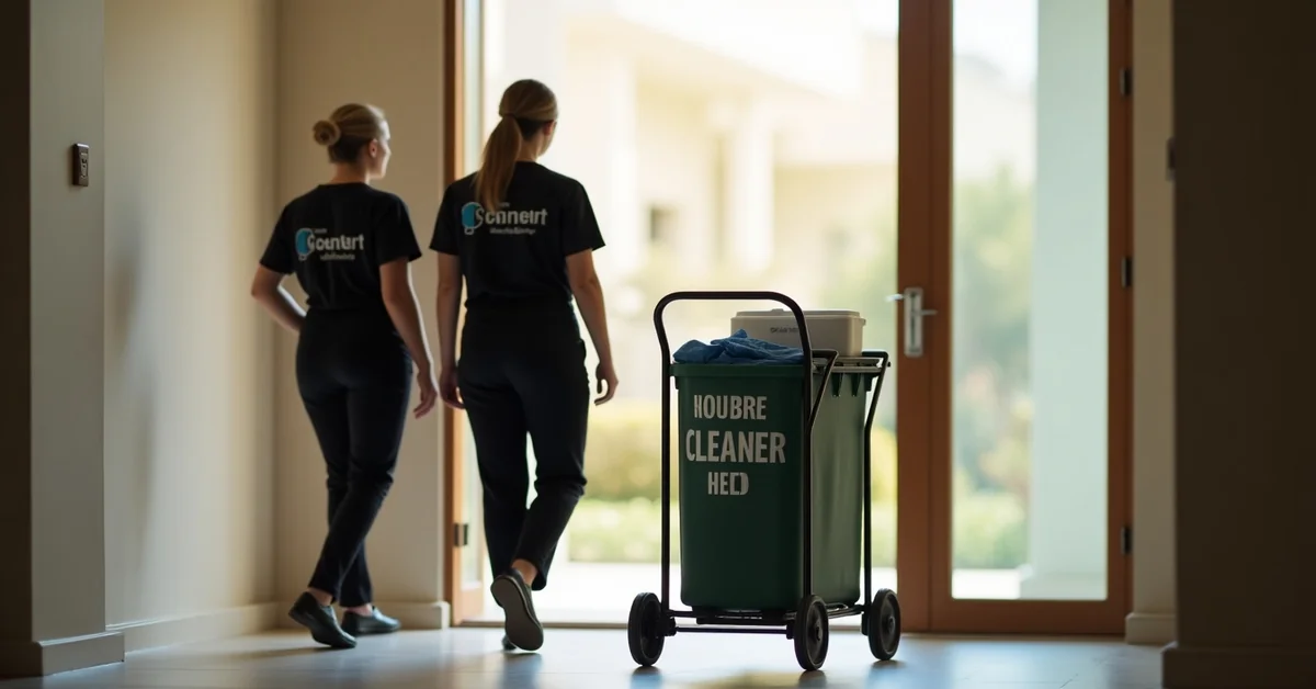 Professional maid cleaning a Dubai apartment kitchen on an hourly booking