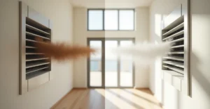 Dust and allergens visible at an AC vent illustrating impact on indoor air quality in a Dubai home