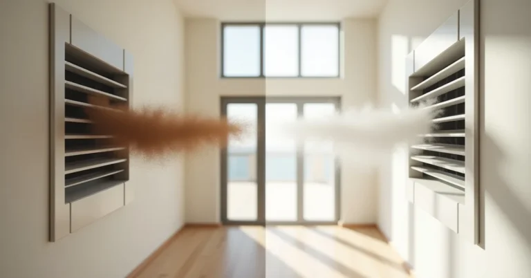 Dust and allergens visible at an AC vent illustrating impact on indoor air quality in a Dubai home