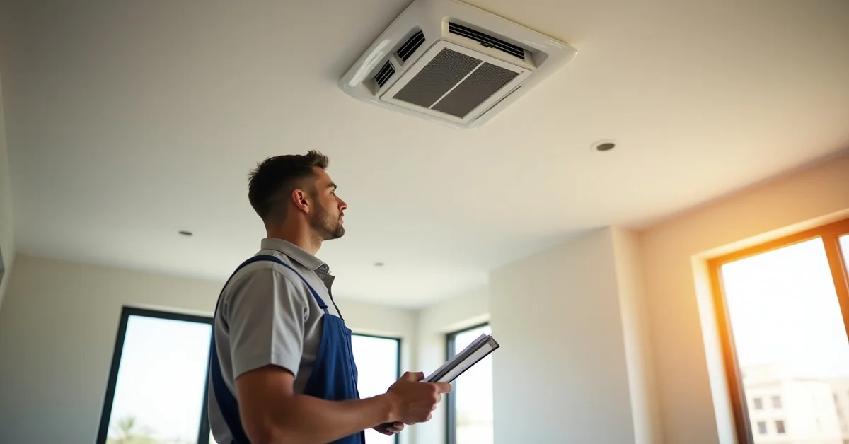 Pricing factors infographic showing AC duct cleaning cost drivers for Dubai homes