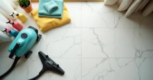 Calendar planner showing professional home deep cleaning schedule for a Dubai household