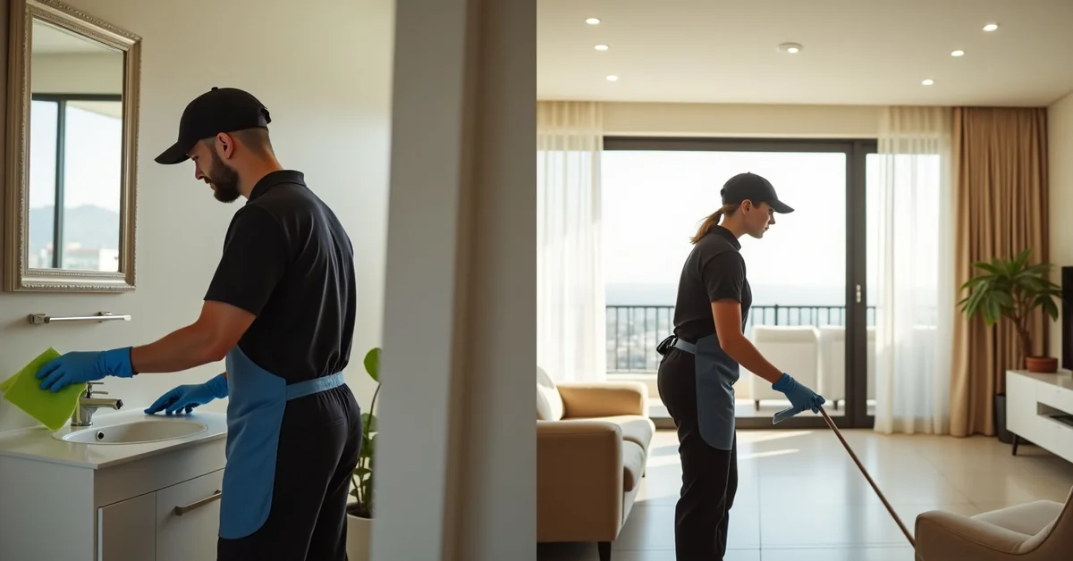 Professional cleaning team in Dubai — male and female cleaners available based on client preference