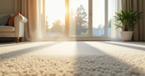 Side-by-side comparison of steam carpet cleaning machine and dry carpet cleaning process in Dubai apartment